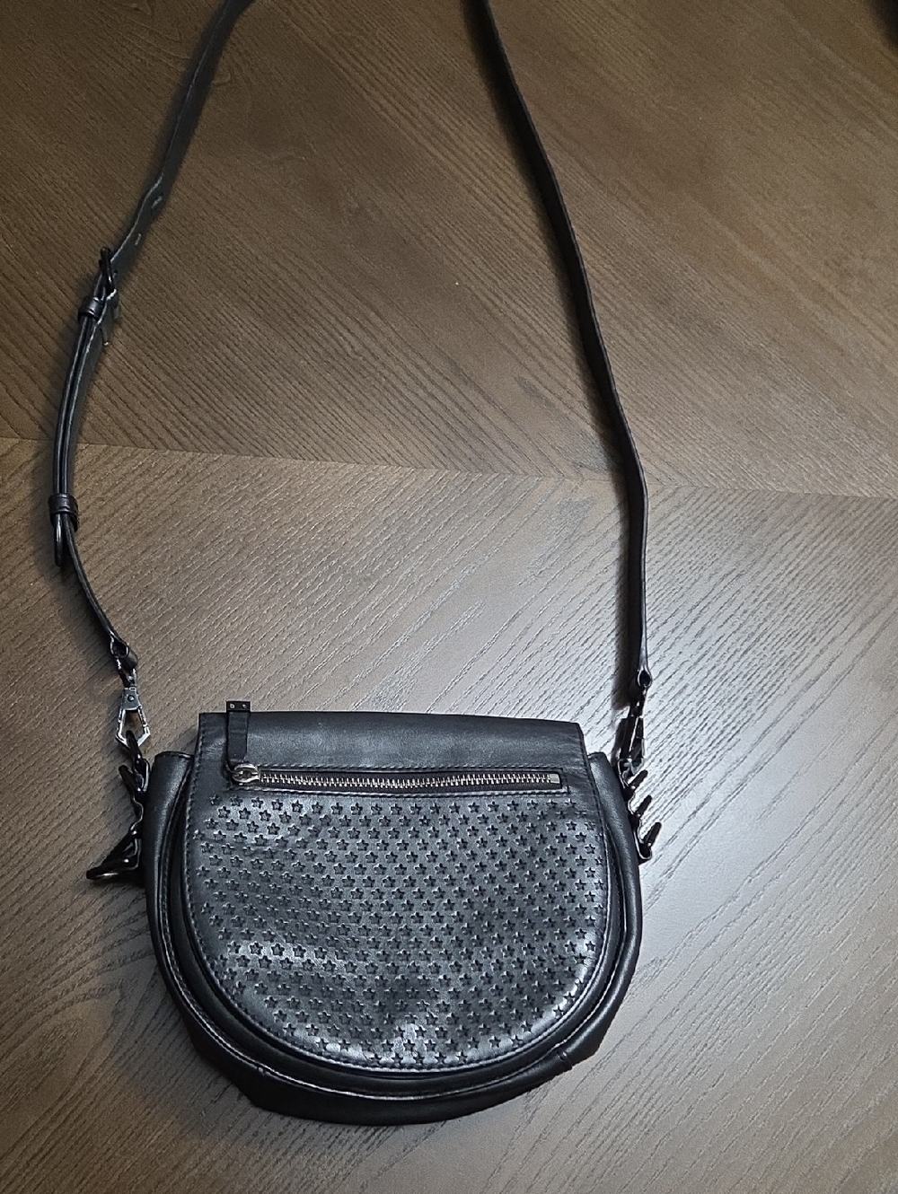 Rebecca Minkoff Black Crossbody Saddle Bag with Stars